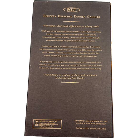 Root Candles Unscented Arista 9-Inch Beeswax Dinner Candles White 5-Count New - Picture 3 of 8